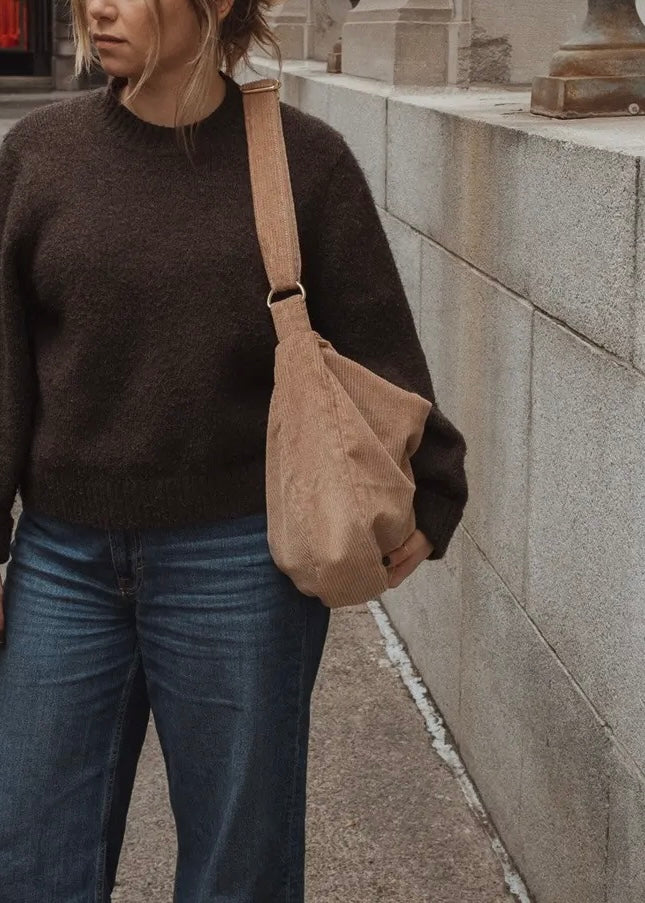 Crescent Corduroy Crossbody Bag