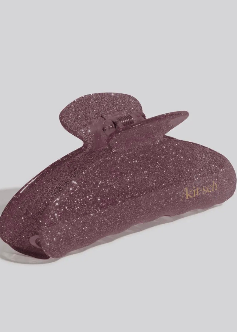 Holiday Pink Glitter Claw Clip