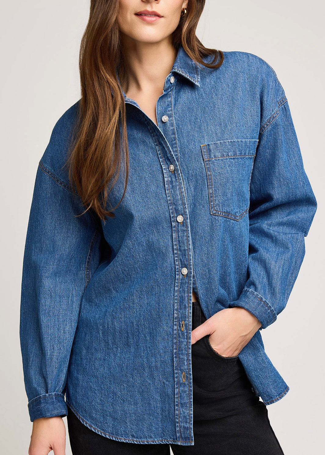 Whitney Denim Button Up