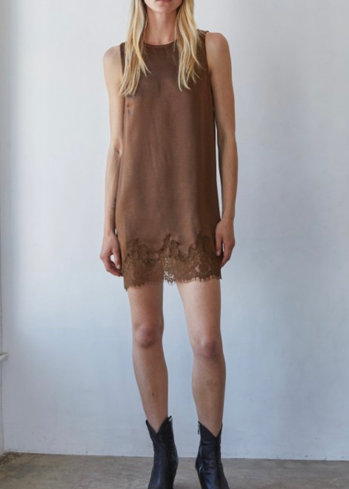 Codie Satin Lace Mini Dress
