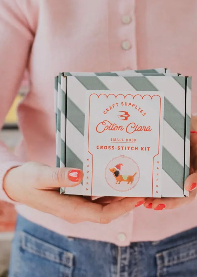 Christmas Dachshund Cross Stitch Kit