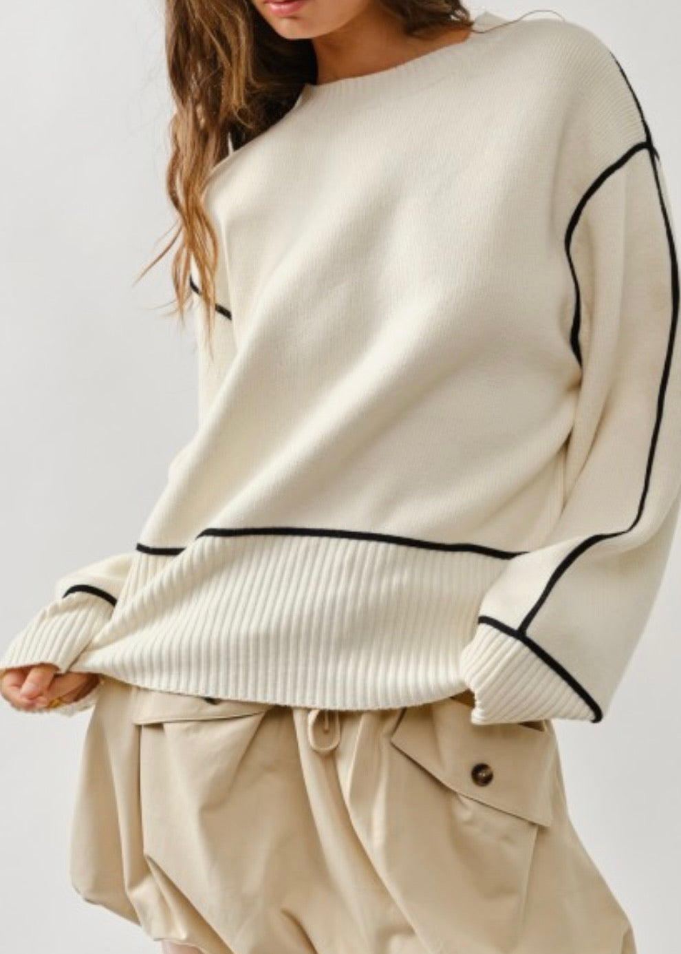 Annabelle Contrast Stitch Sweater