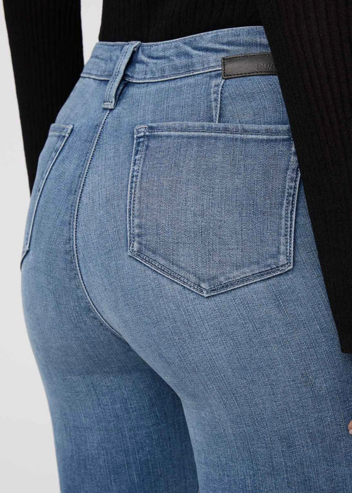 No Sweat Denim High Rise Slim Straight in London Fog