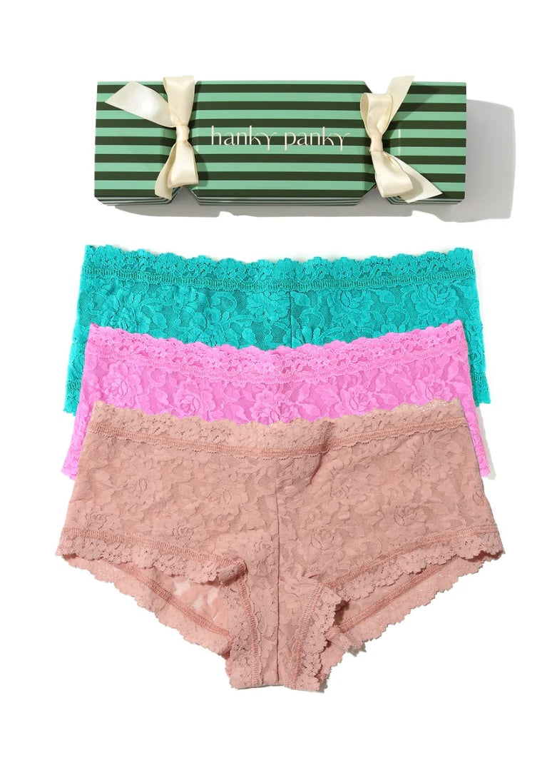 Signature Lace® Boyshort Holiday Cracker 3 Pack