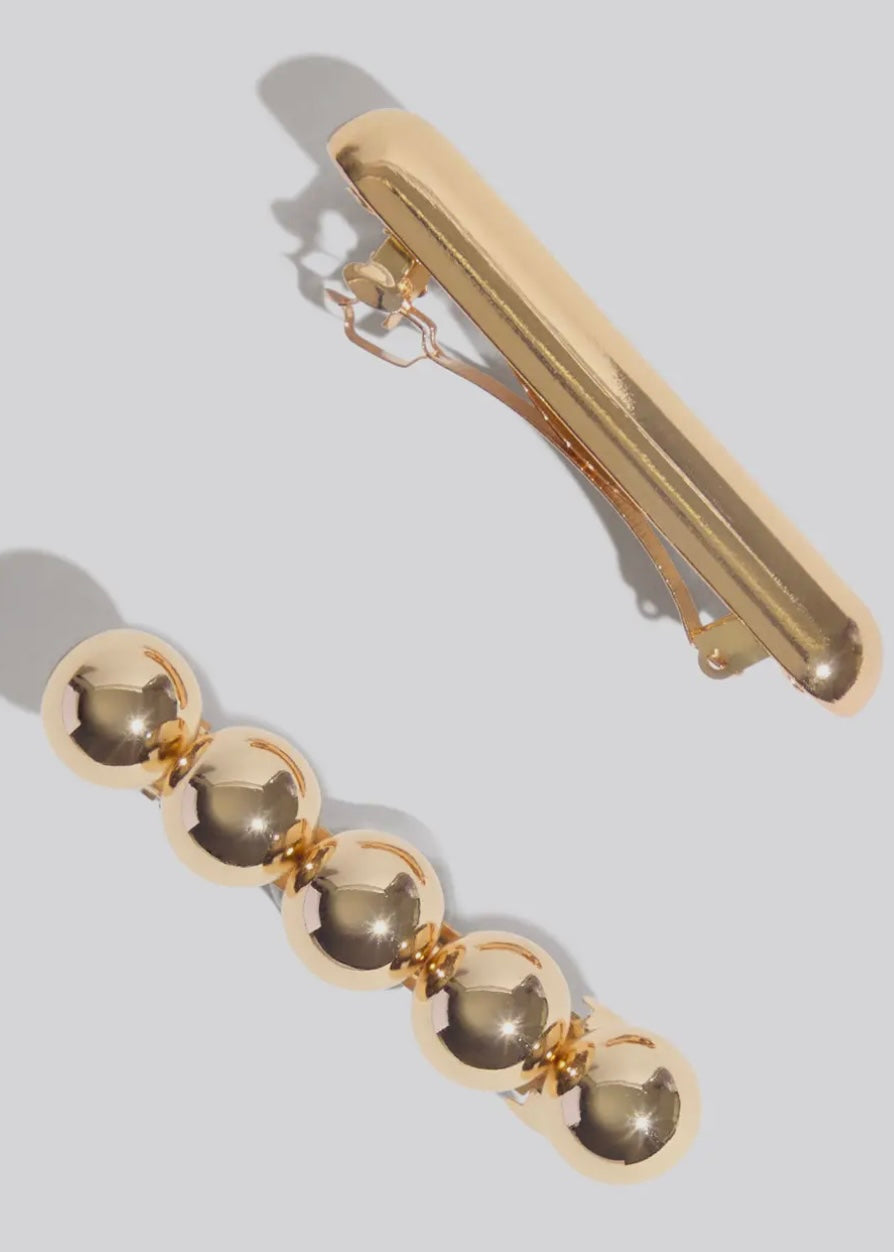Gold Metal Barrettes