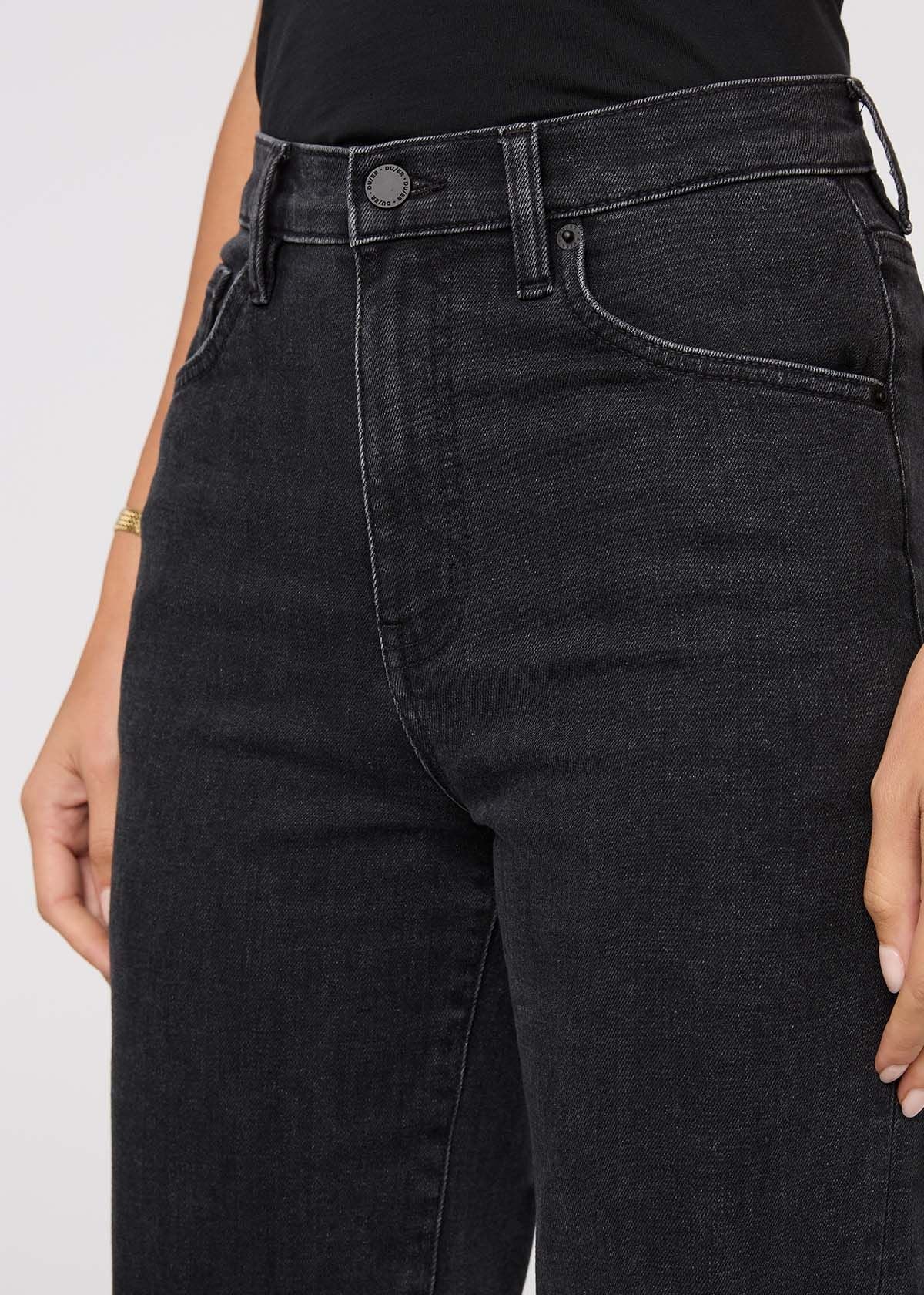 Midweight Performance Denim Wide Leg in Black Ash