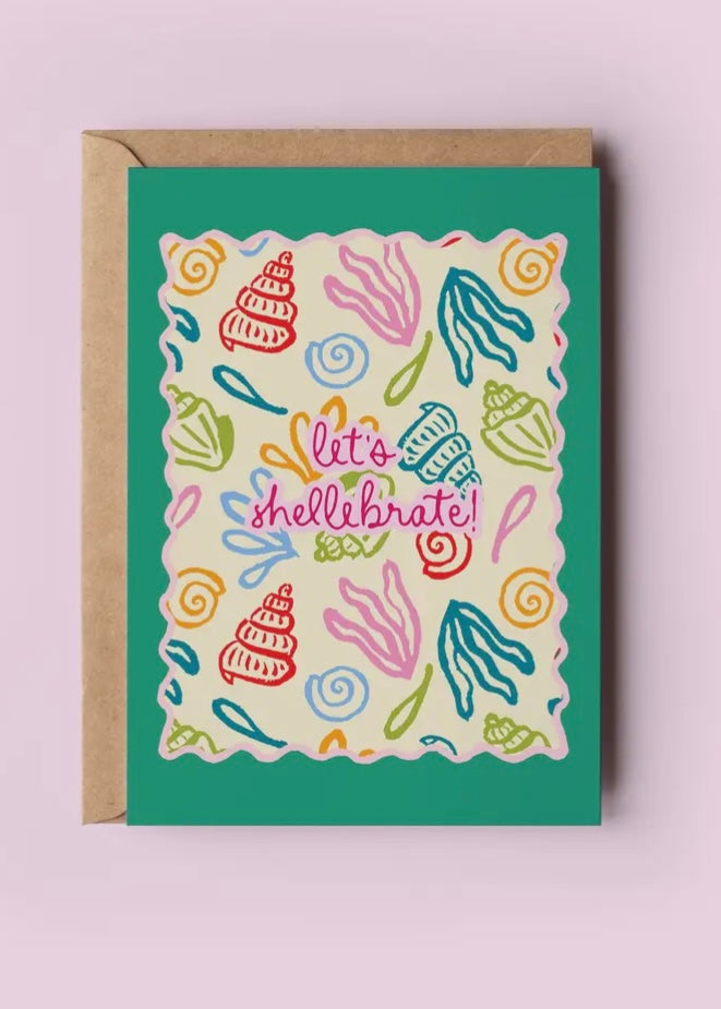 Colorful Seashell Beach Coastal Card