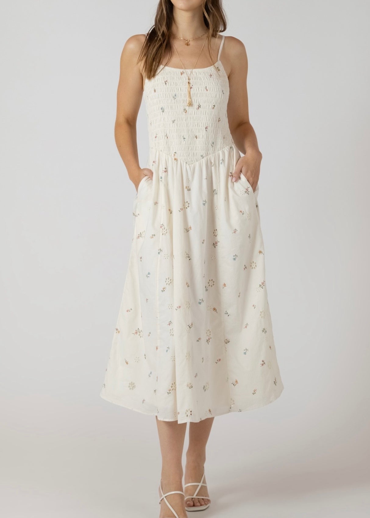 Smocked Midi Dress