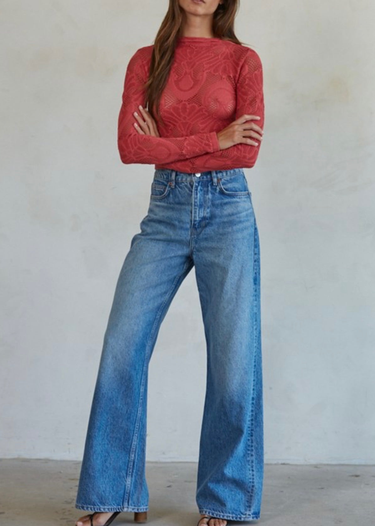 Emily Jacquard Fishnet Layering Top