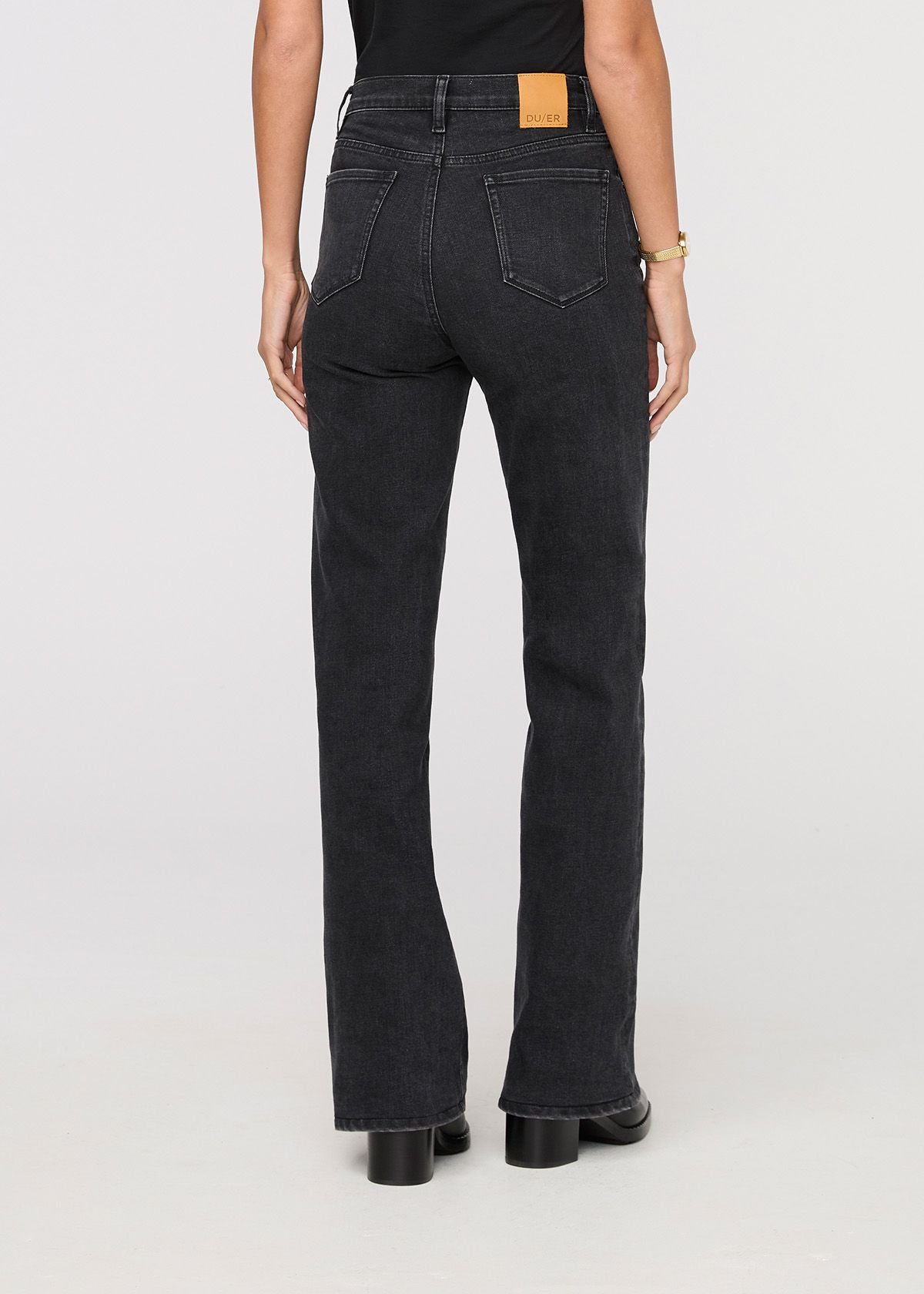 Midweight Performance Denim Wide Leg in Black Ash