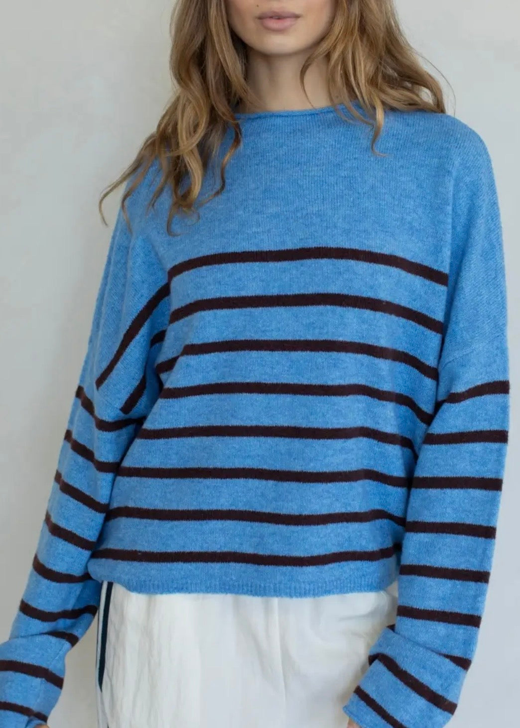 Piper Pullover Quarter Stripe Sweater