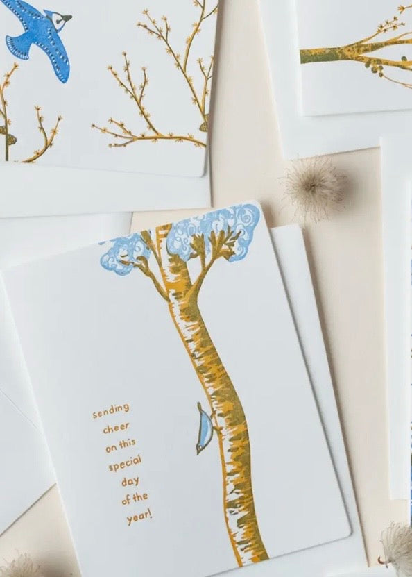 Bird Sending Cheer | Birthday Everyday | Letterpress Card