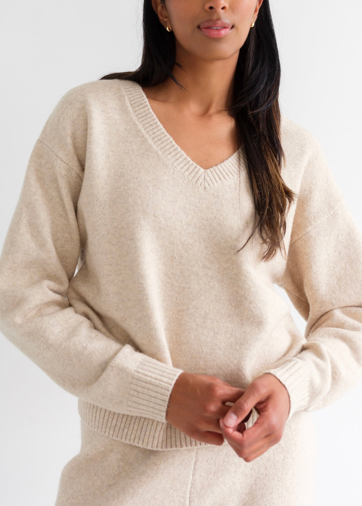 V Neck Boxy Sweater