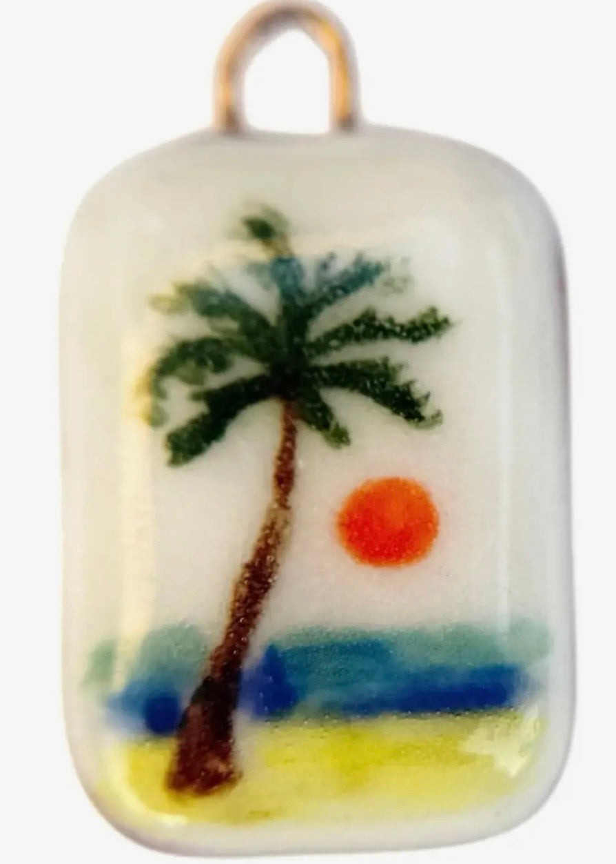 Palm Tree Sunset Charm