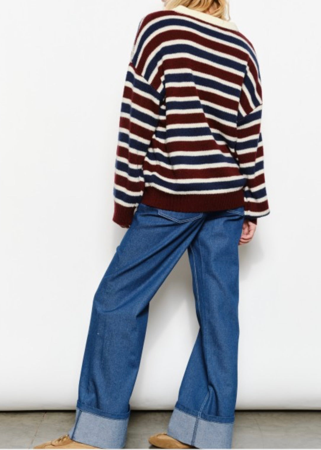 Jerry Stripe Polo Sweater