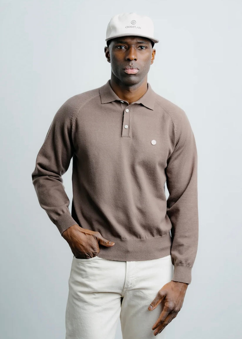 Long Sleeve Knit Polo