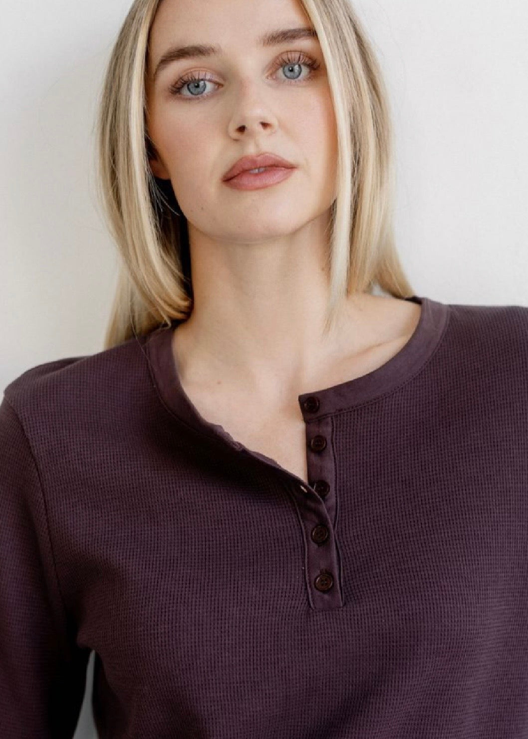 Waffle Henley Top