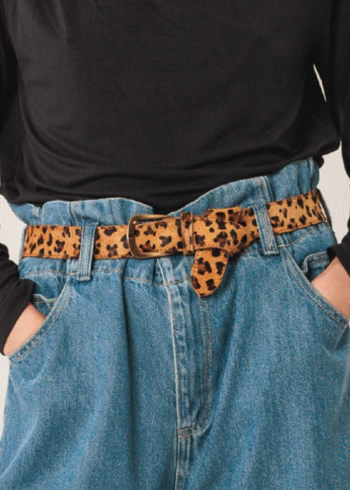 Leopard Leather Belt