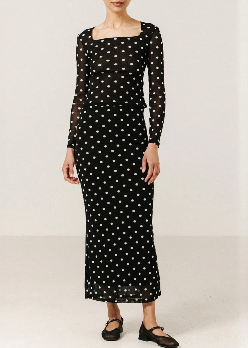 Mesh Maxi Tube Skirt