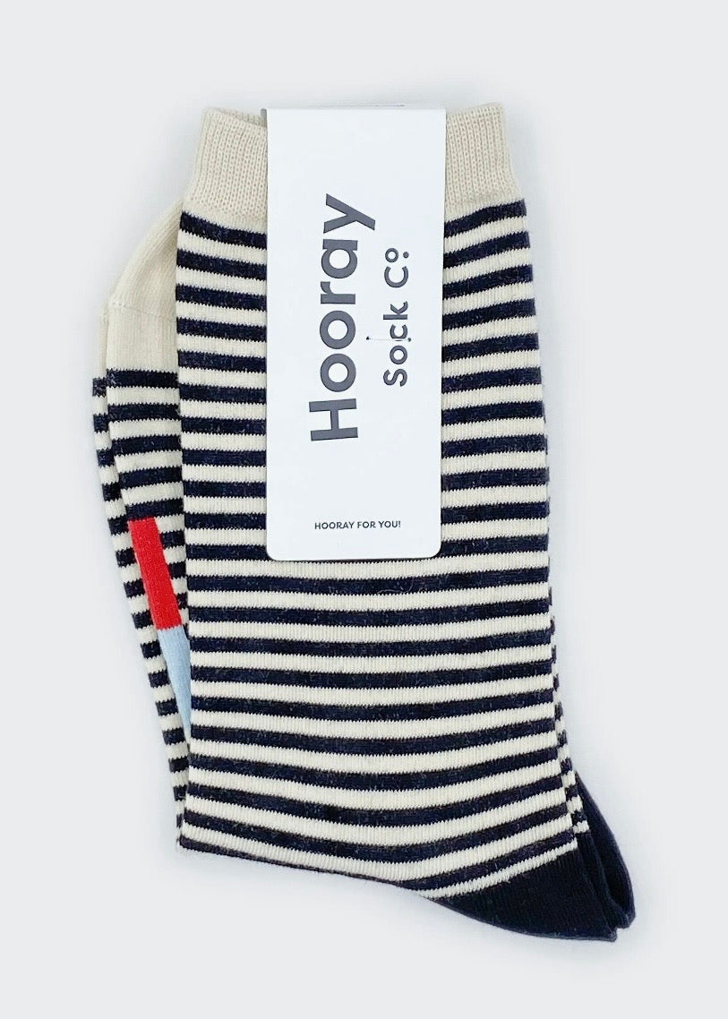 Cole Thin Stripe Crew Socks