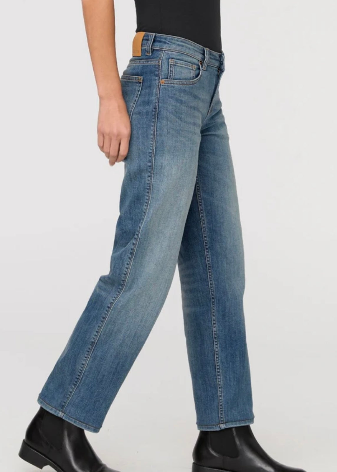 Performance Denim Mid Rise Straight - Blue Ash