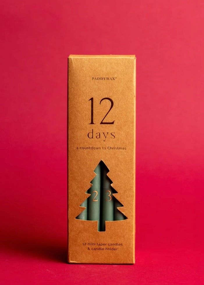 Cypress + Fir 12 Days Countdown Taper Candles