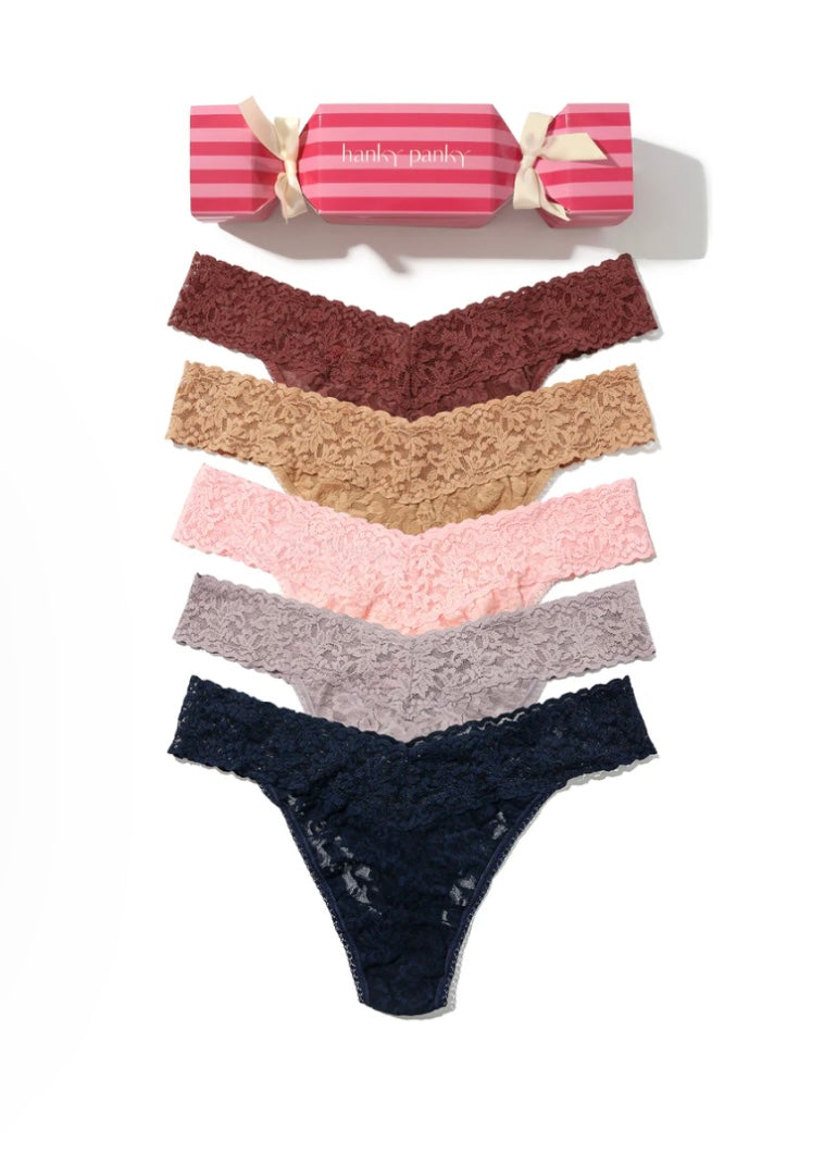 Signature Lace® Thong Holiday 5 Pack Cracker