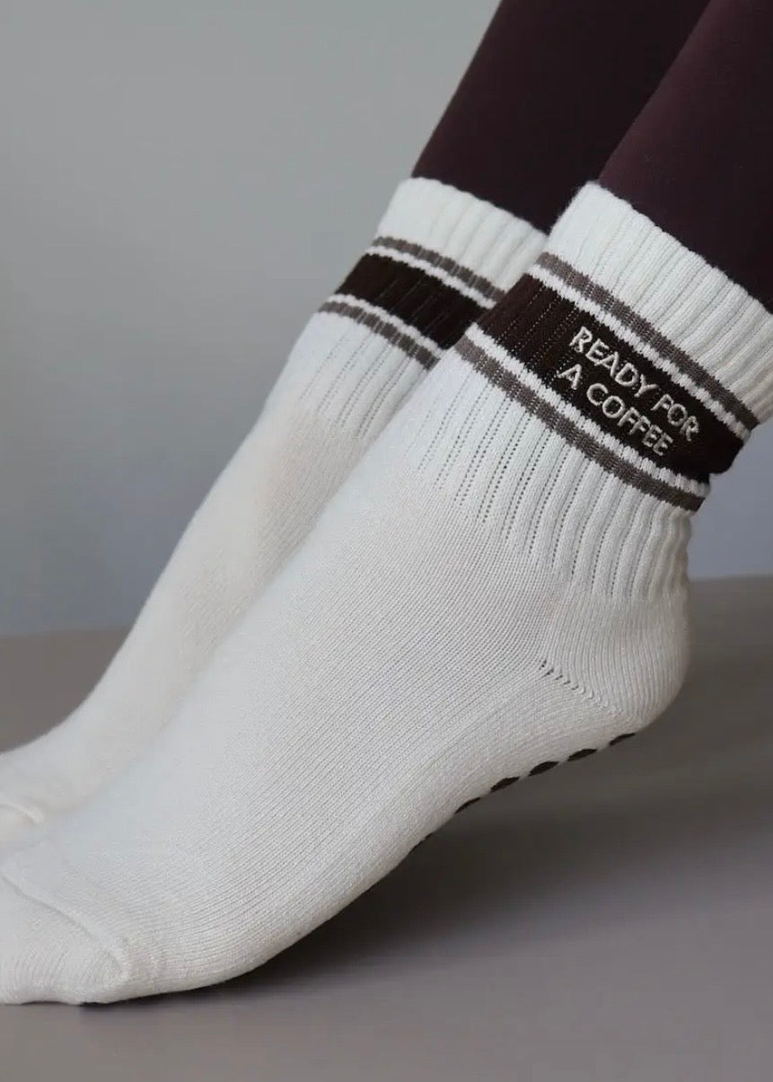 Ready For A Coffee Grip Socks