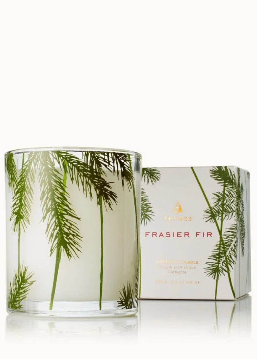 Frasier Fir Poured Candle, Pine Needle Design