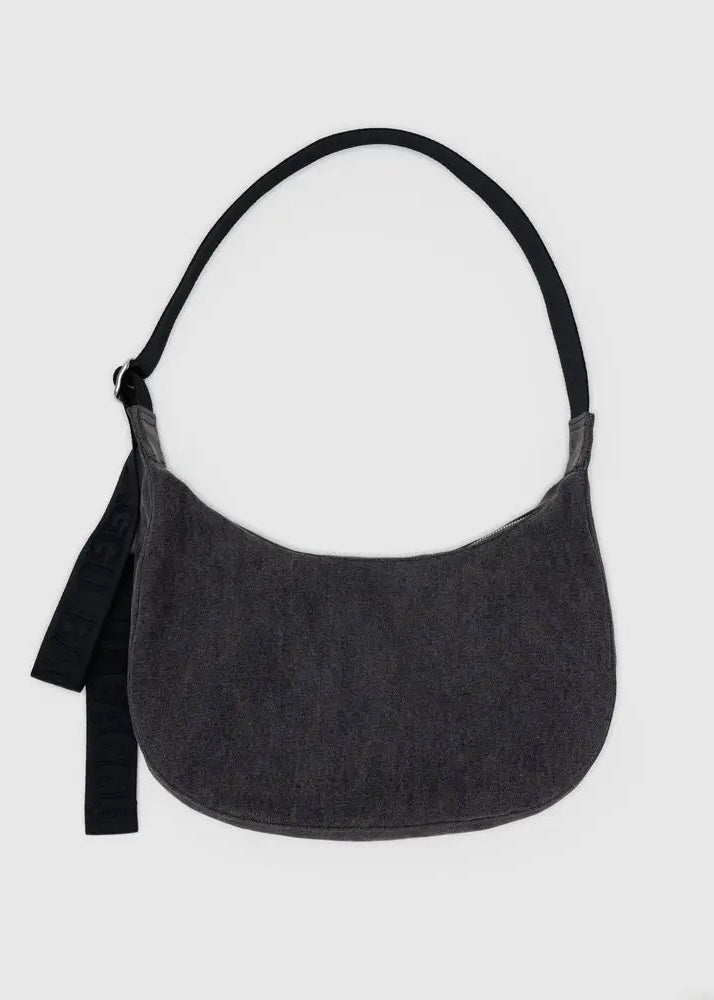 Medium Denim Crescent Bag