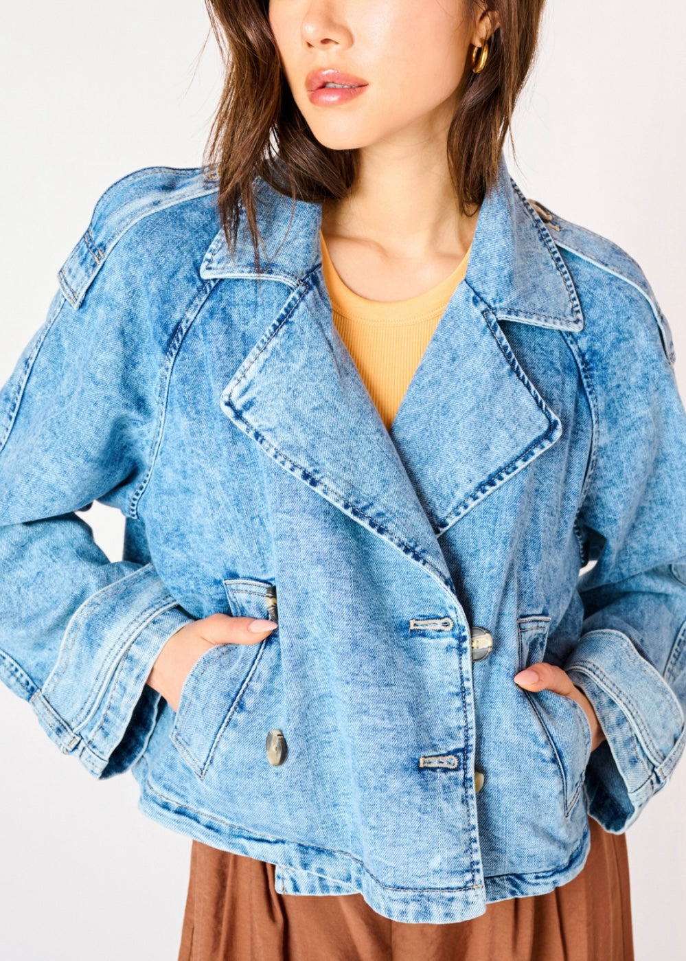 Double Breasted Denim Jacket