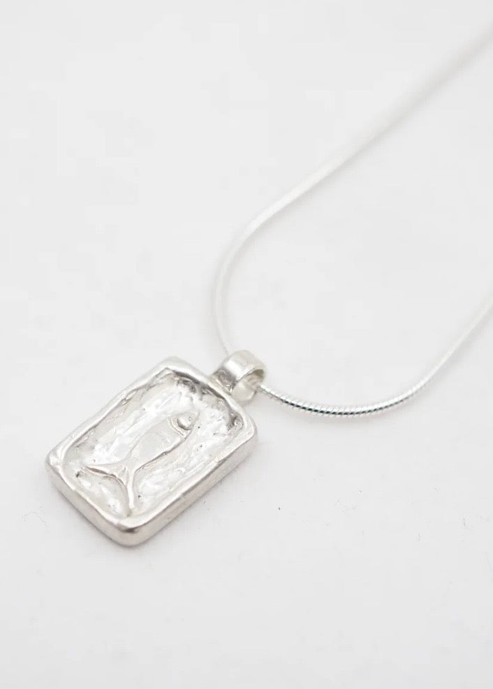 Fin Charm Necklace in Sterling Silver