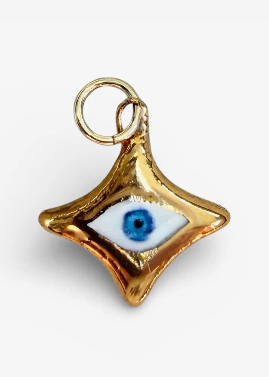 Gold Evil-Eye 4-Point Star Charm
