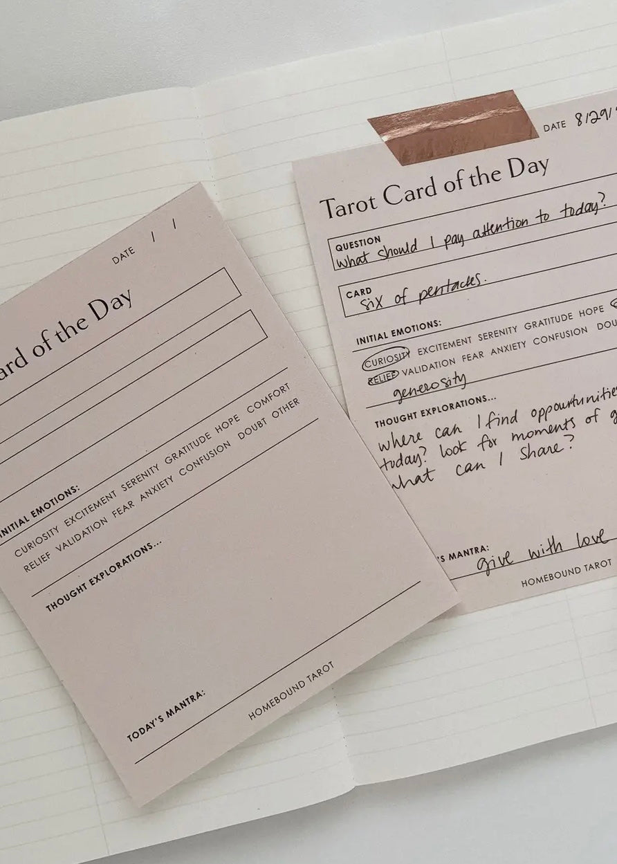 Daily Tarot Reading Pad | Emotions Check-in