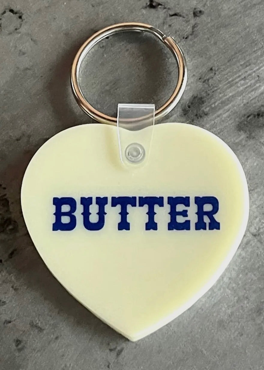 Butter Heart Keychain Keyring