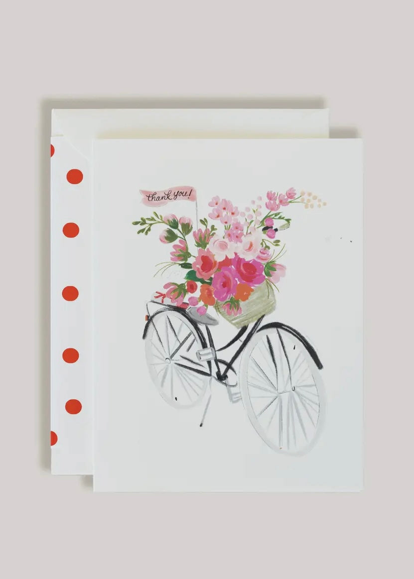 Bicycle Flower Basket Card