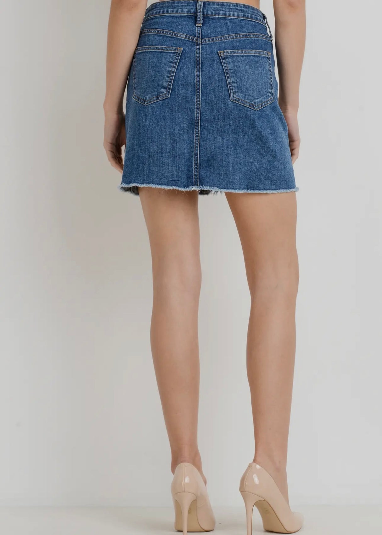 Med- A-Line Skirt w/ Hem Destruction