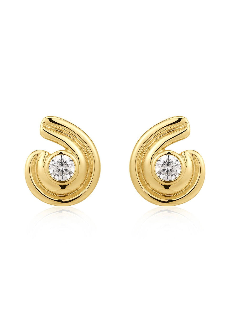 Wave Bezel Twist Studs