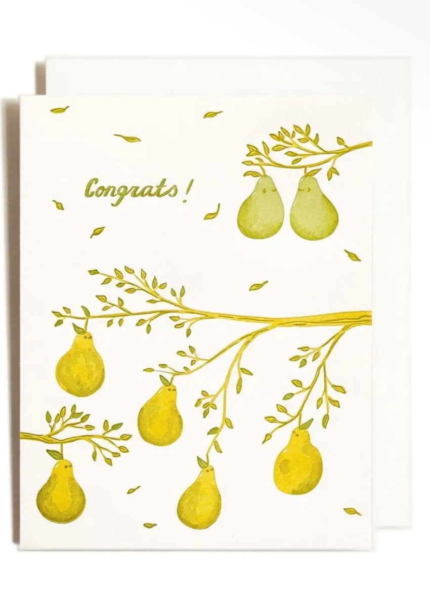 Congrats Pears | Wedding | Letterpress Card