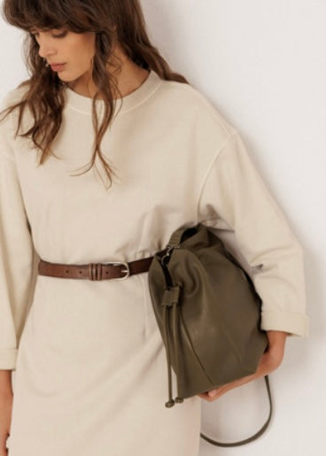Cinched Leather Bag