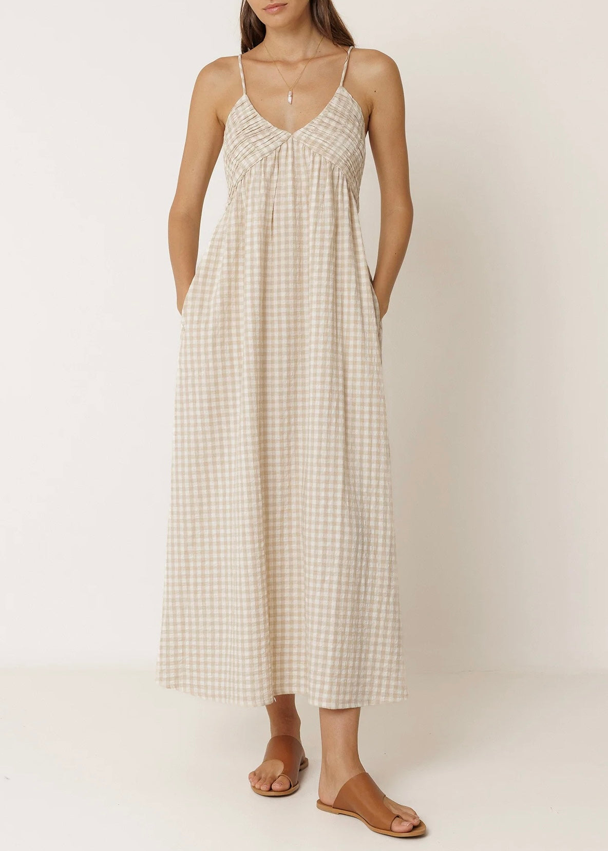 Strappy Gingham Dress