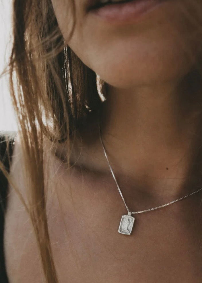 Fin Charm Necklace in Sterling Silver