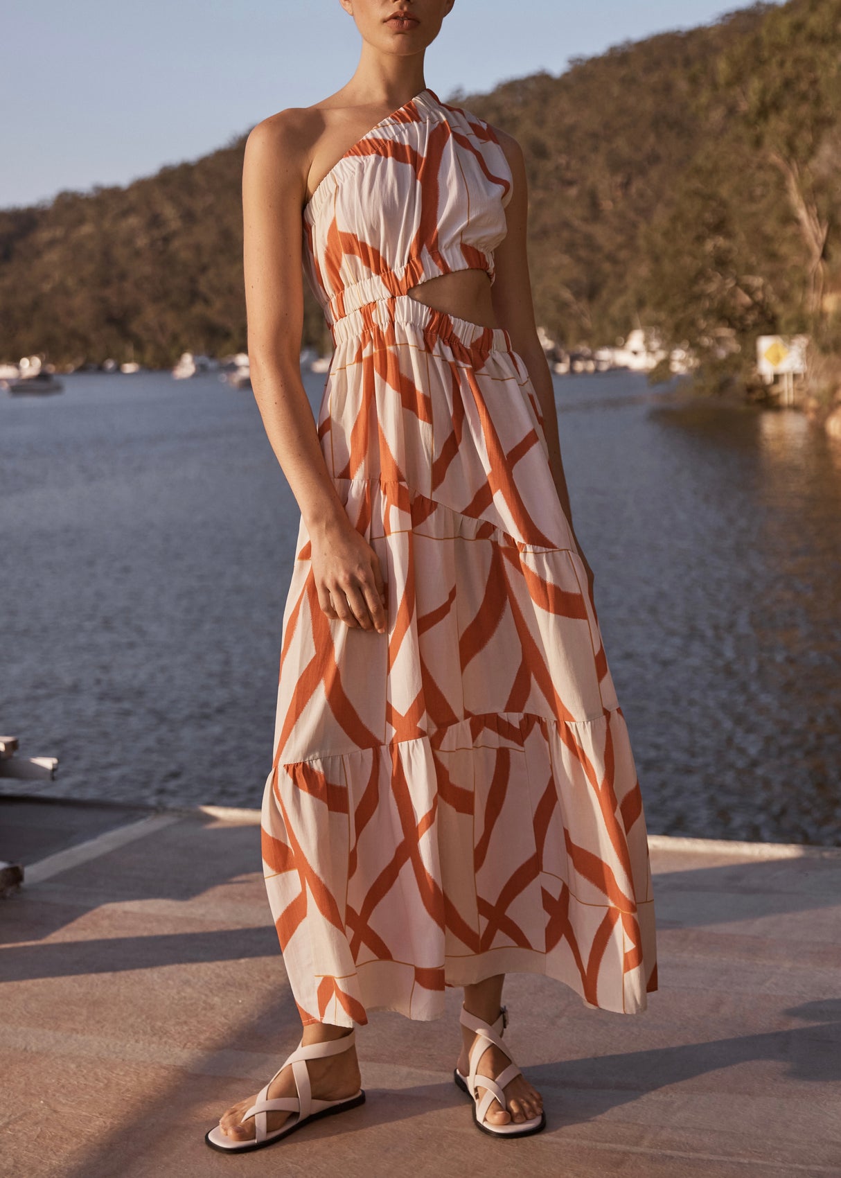 Yasmin One Shoulder Printed Dress