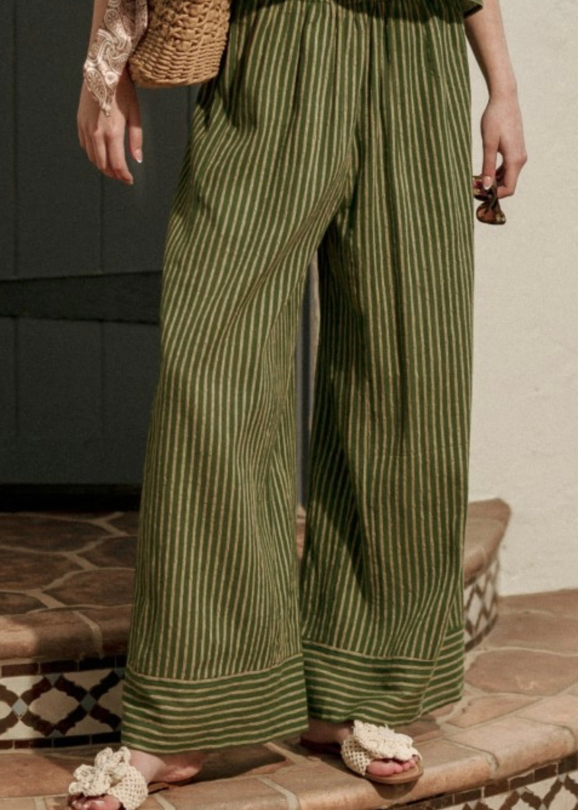 Olive Grove Stripe Pants