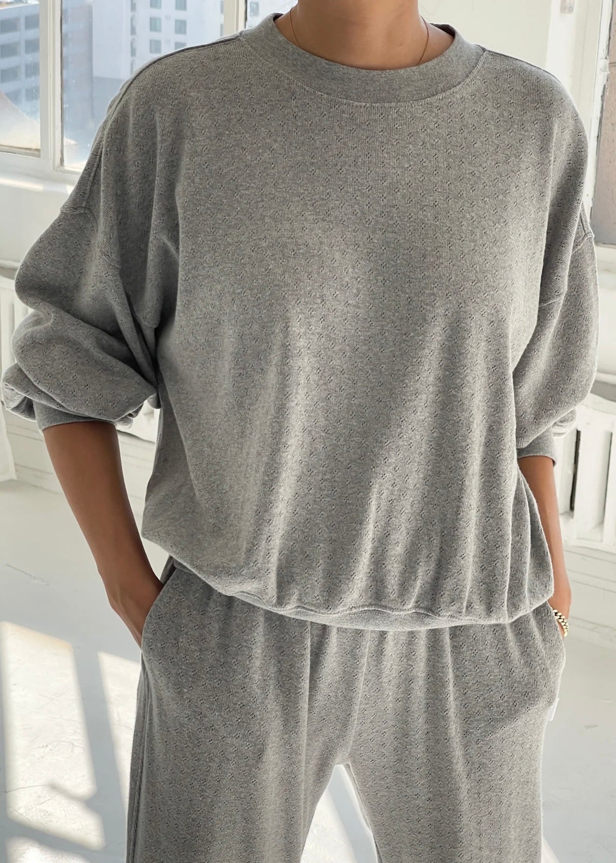 Pointelle Core Sweatshirt