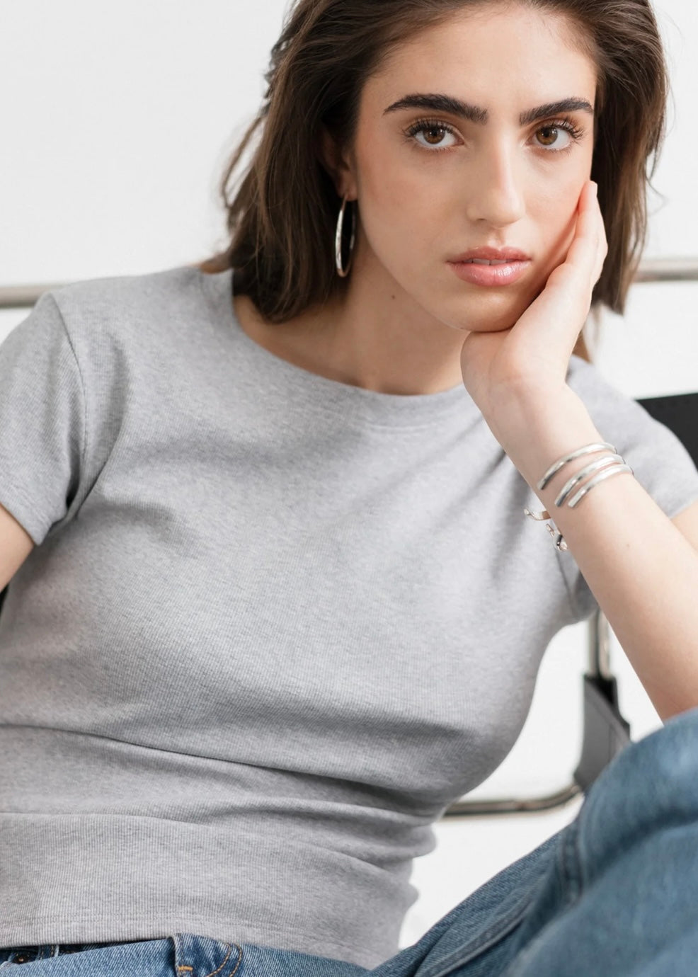 Ribbed Fitted T-Shirt