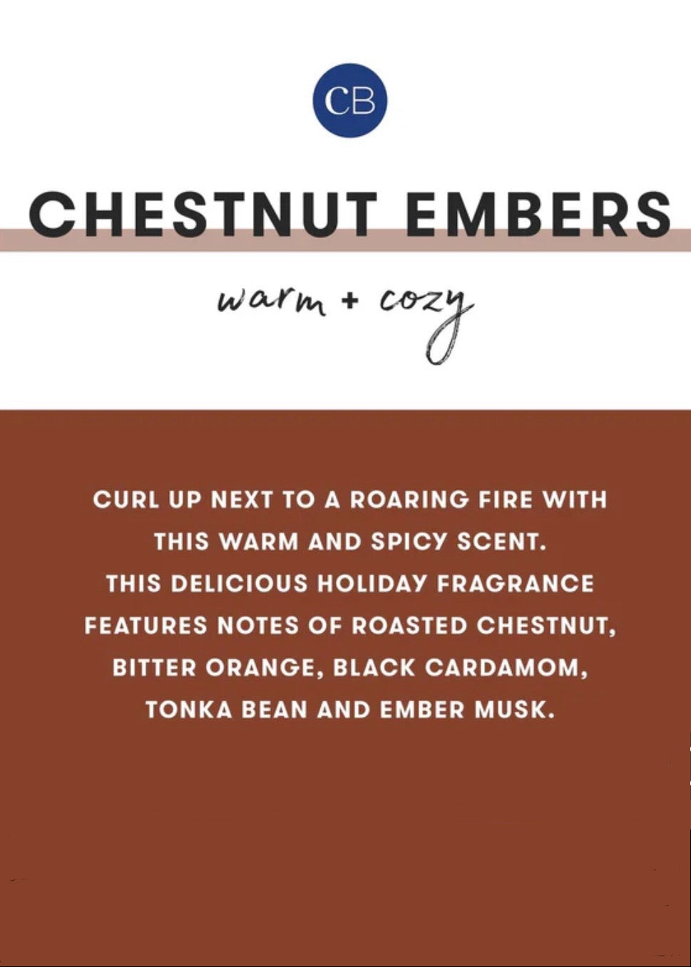 Chestnut Embers Holiday Mercury Inverted Candle