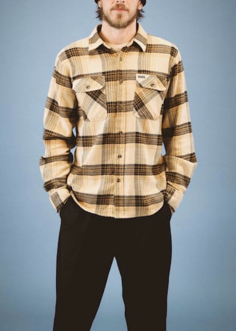 Bowery L/S Flannel Sand/Black