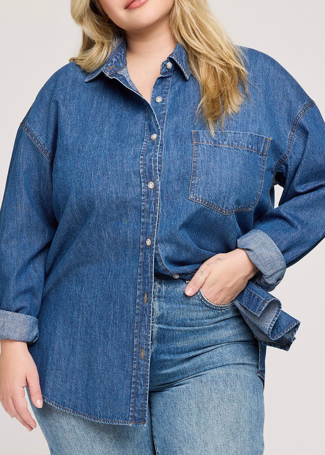 Whitney Denim Button Up