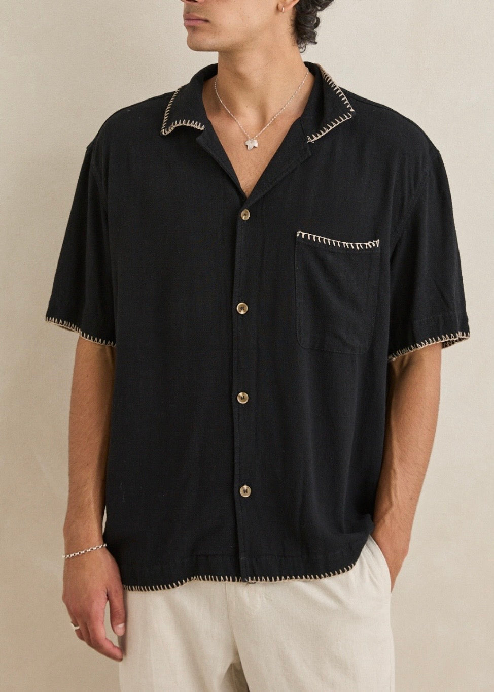 Relaxed Whip Stitch SS Shirt